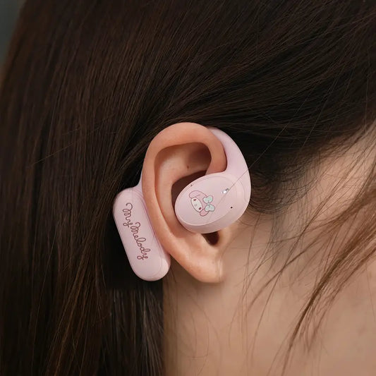 Sanrio Hellokitty Kuromi Melody Wireless Bluetooth Headphones Open Earbuds Unique Design Sports Music