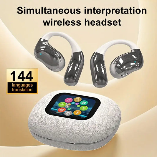 YJ33-AI Wireless Translator - Wireless Translation Headset - Smart Wireless Headset - 144 Translate Languages
